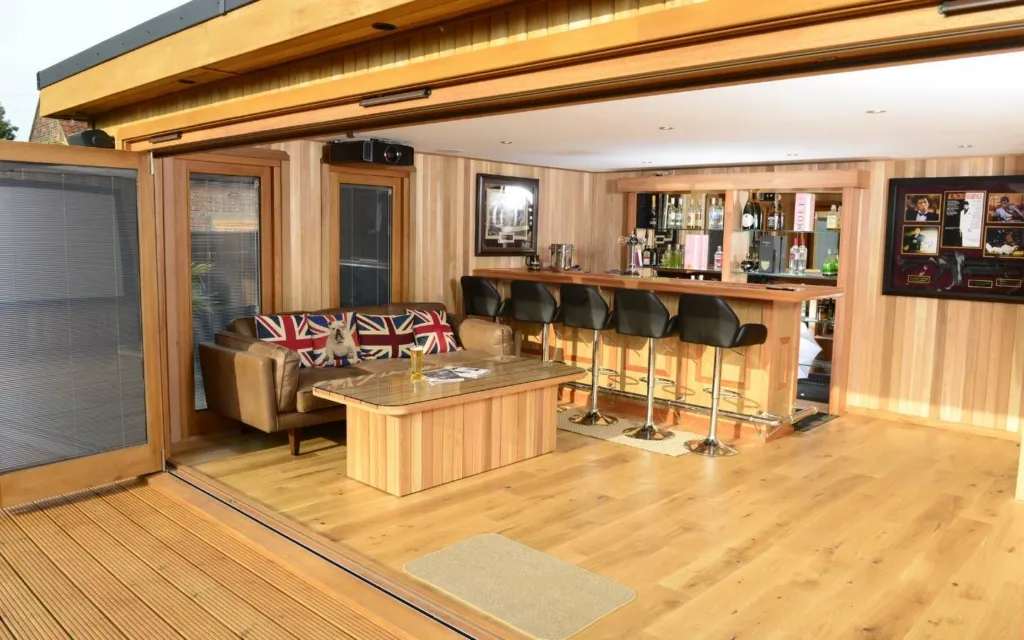 Garden room bar interior