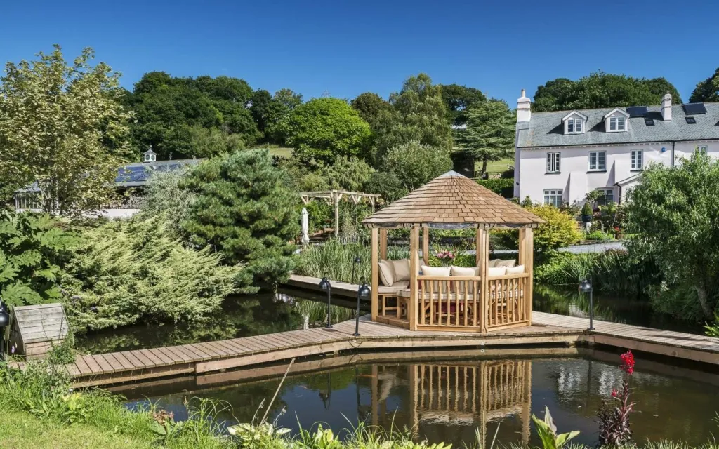 Garden room situated within a lake