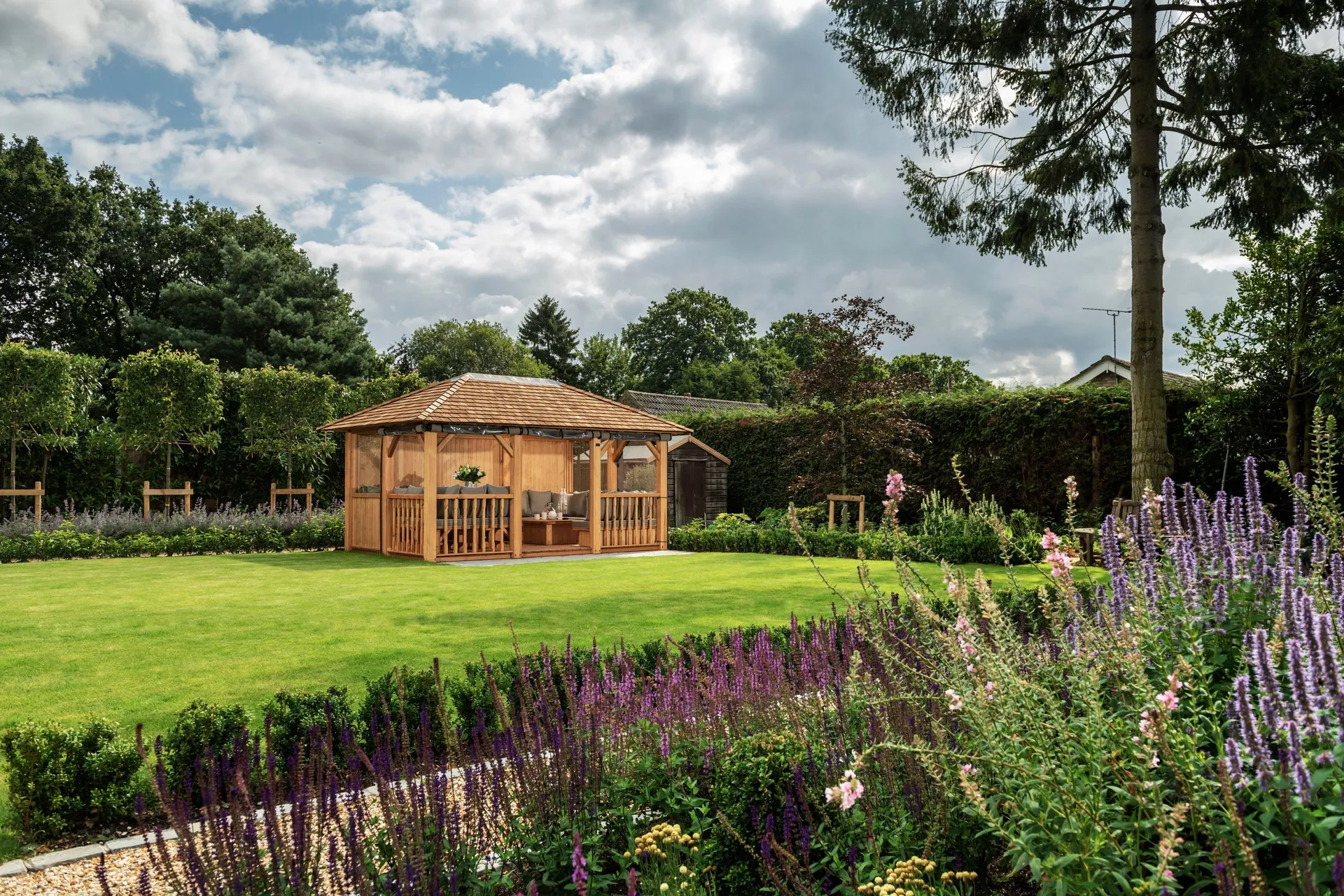 Luxury garden building at celebrity home